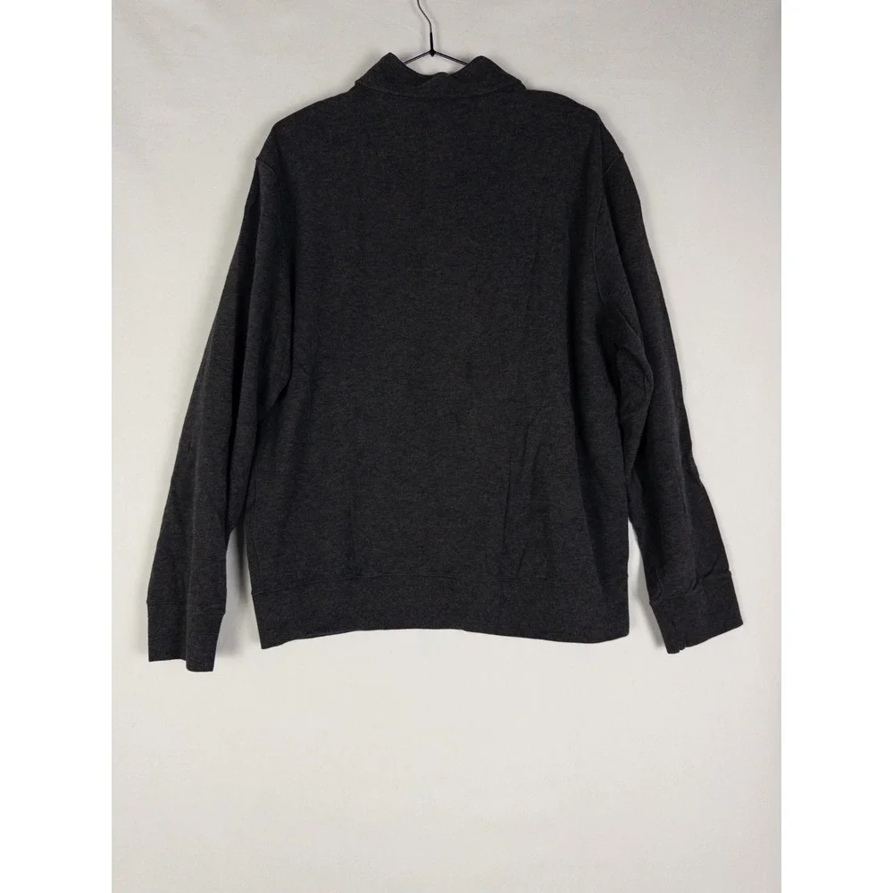Polo Ralph Lauren Pullover Sweater Mens L Gray Classic Pony Cotton Blend 1/4 Zip